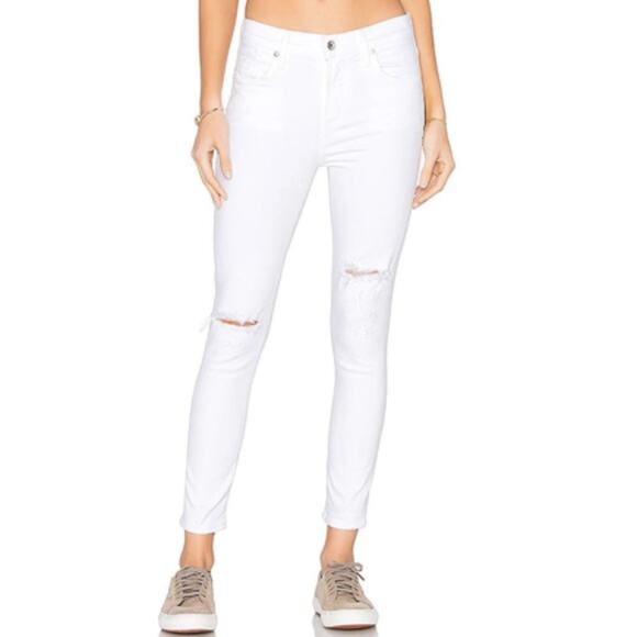 Agolde Sophie High Rise Crop Skinny Jeans In Shoreline Destruct Size 25 - Picture 1 of 10